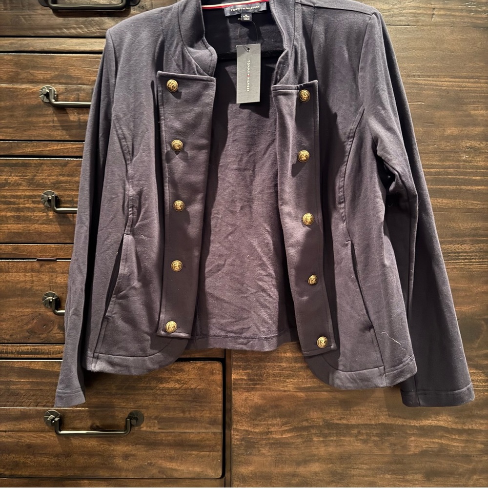 Tommy Hilfiger Navy Blue Military Blazer